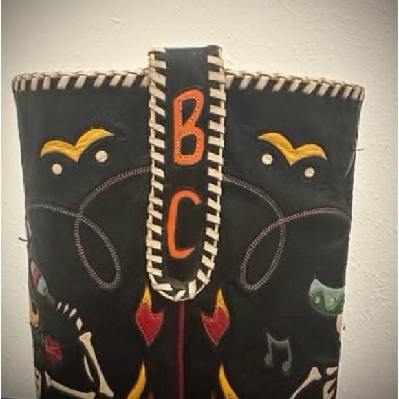 Vintage Rocketbusters Cowboy Boots with Colorful Skeleton Design - Picture 10 of 11